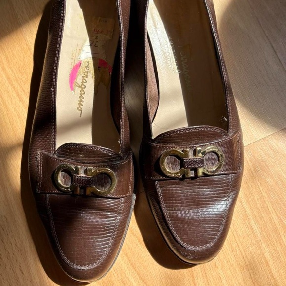 Salvatore Ferragamo Dark Brown Leather Loafers - Picture 1 of 7